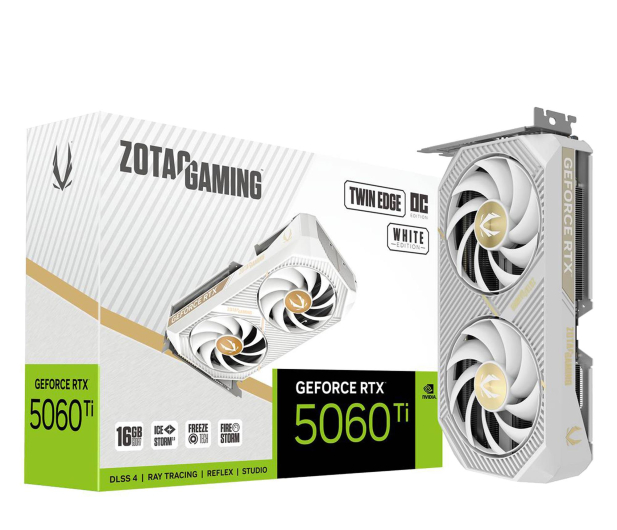 ZOTAC GeForce RTX 5060 Ti Twin Edge OC White 16GB GDDR7 DLSS4 ZT-B50620Q-10M - 1363739 - zdjęcie